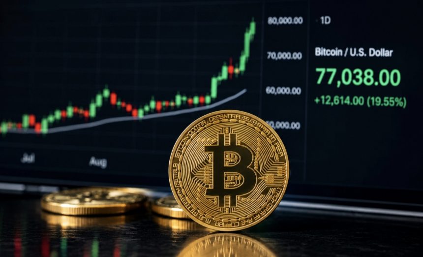 Курс Bitcoin сьогодні перевищив $77 тисяч: що сталося на ринку криптовалют