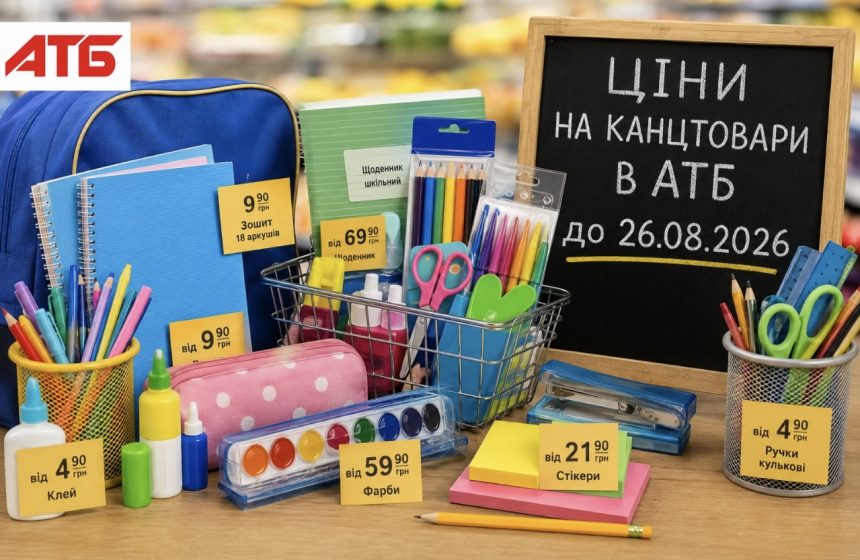 Ціни на канцтовари в АТБ у серпні 2026 року: скільки коштують зошити, ручки, пенали, фарби та товари до школи