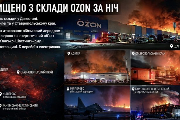 Скільки складів Ozon постраждали за ніч у Росії та де зафіксували найбільші пожежі