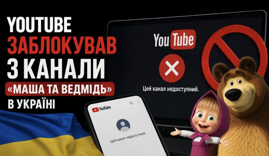 YouTube закрив доступ до трьох каналів «Маша та Ведмідь» для користувачів в Україні