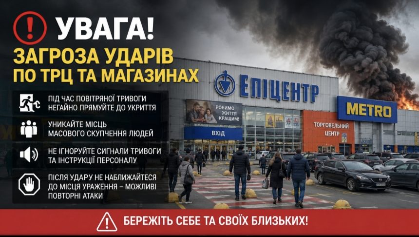 Коли росія може атакувати великі ТРЦ у Києві та що робити відвідувачам METRO і Епіцентру