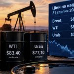 Ціна нафти 31 серпня 2026 року: скільки коштують Brent, WTI та Urals сьогодні