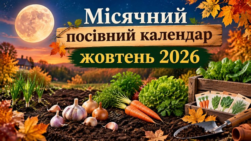 Місячний посівний календар жовтень 2026: що та коли сіяти в Україні