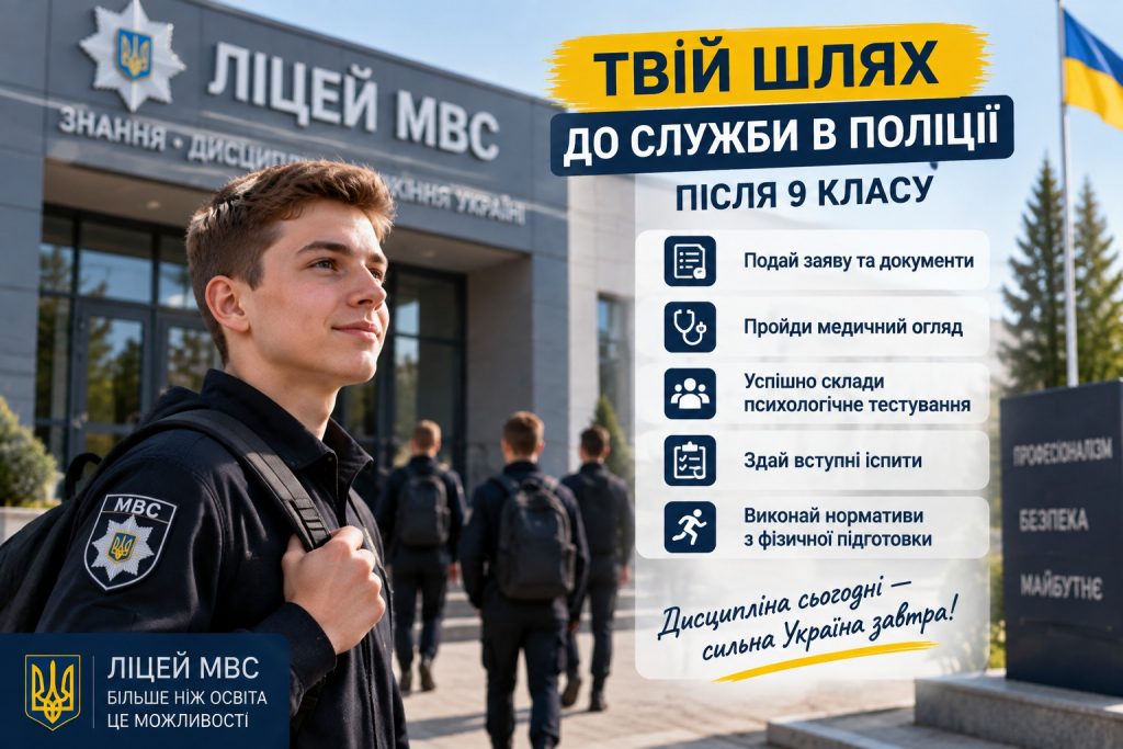 Що треба здавати на поліцейського після 9 класу: як вступити в ліцей МВС, які іспити та фізична підготовка потрібні