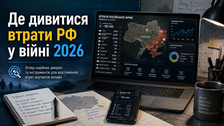 Втрати Росії у війні з Україною 2026: де дивитися актуальні дані та яким джерелам довіряти
