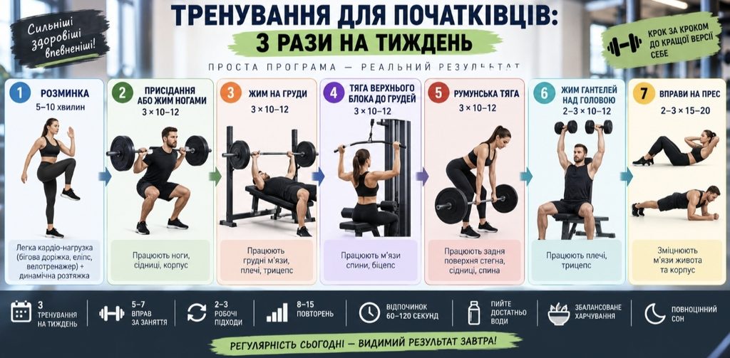 Як скласти програму тренувань у залі для початківців