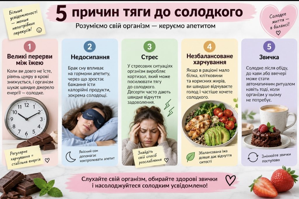 Чому постійно хочеться солодкого і як зменшити тягу без жорстких дієт