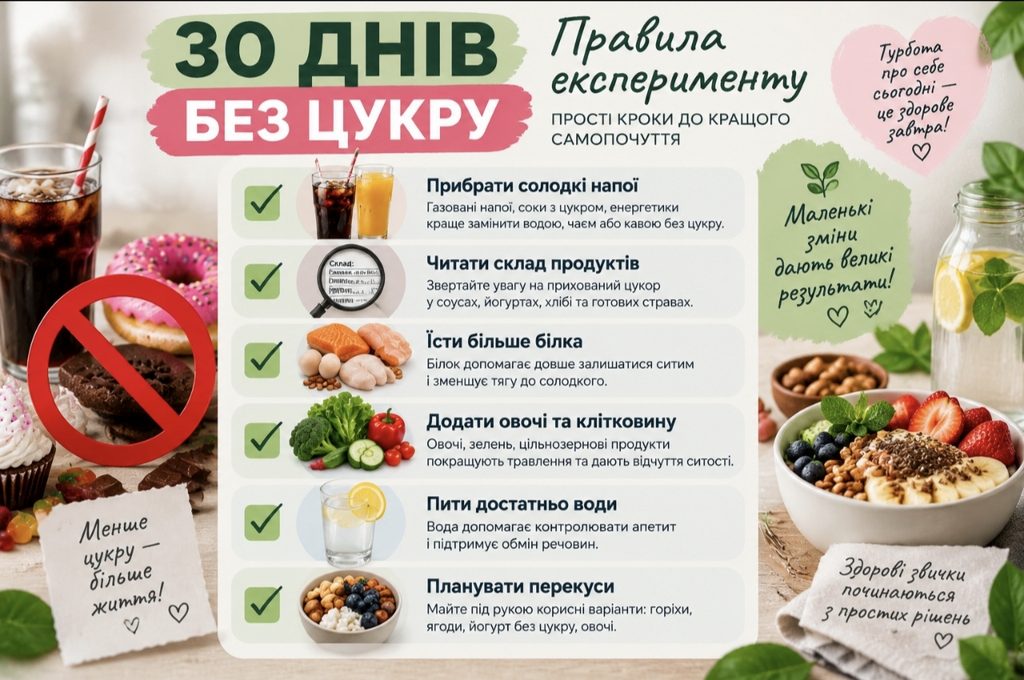 Що буде, якщо відмовитися від цукру на 30 днів — які зміни можна помітити в організмі