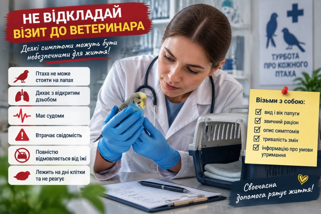 Як зрозуміти, що папуга помирає: ознаки критичного стану і перша допомога до ветеринара