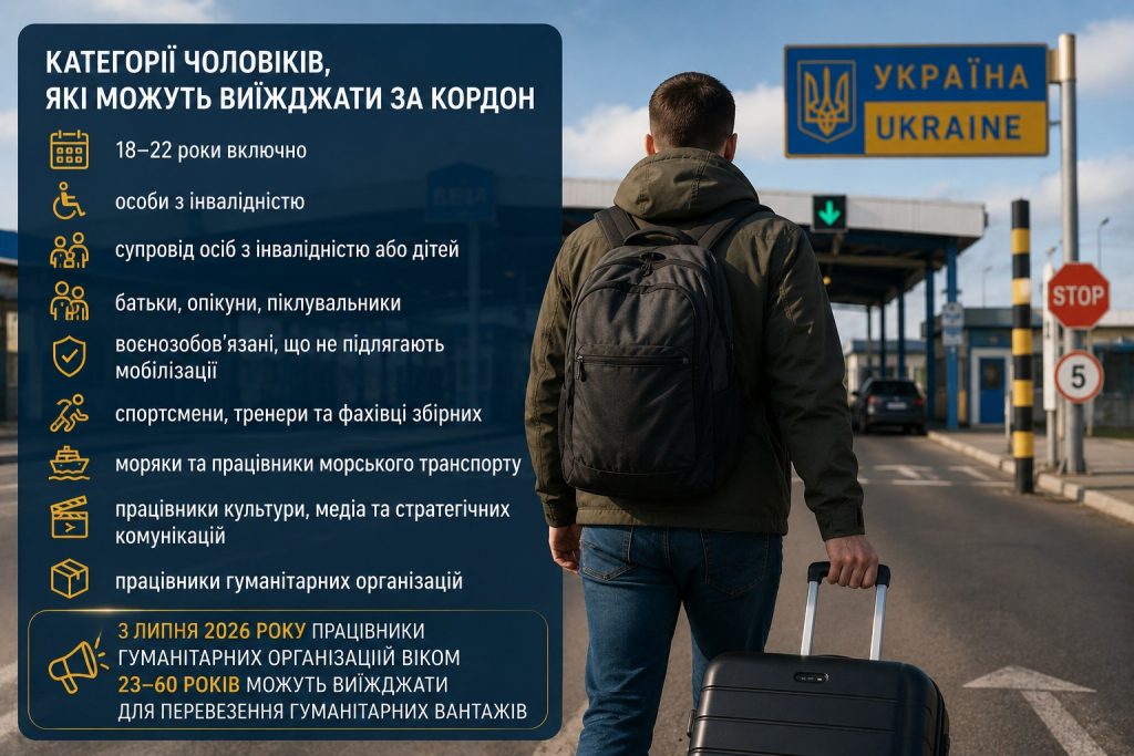 Хто може виїхати за кордон у 2026 році: документи, бронювання та правила для чоловіків
