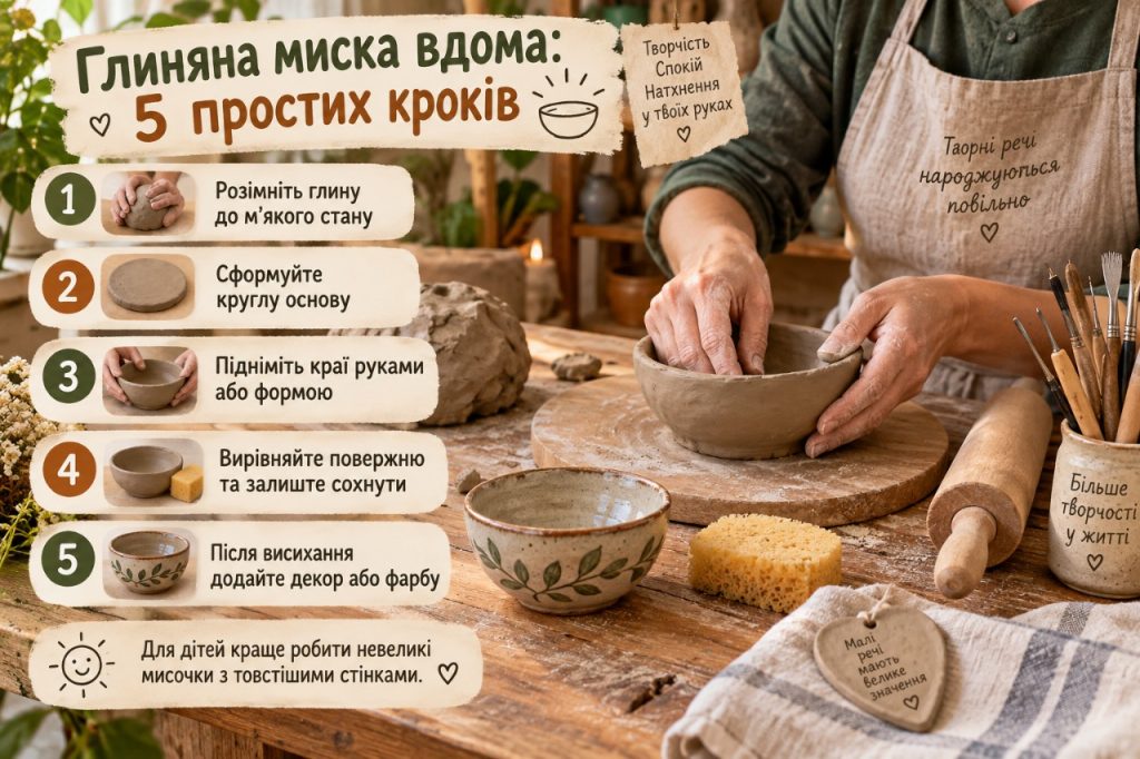 Що можна зробити з глини своїми руками: ідеї поробок для дітей та дорослих — миска, ваза, фігурки і прикраси