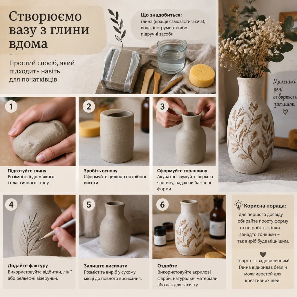 Що можна зробити з глини своїми руками: ідеї поробок для дітей та дорослих — миска, ваза, фігурки і прикраси