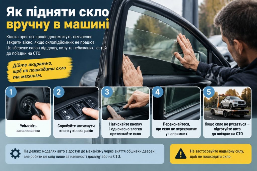 Як закрити вікно, якщо не працює склопідйомник: як підняти скло вручну в авто до СТО