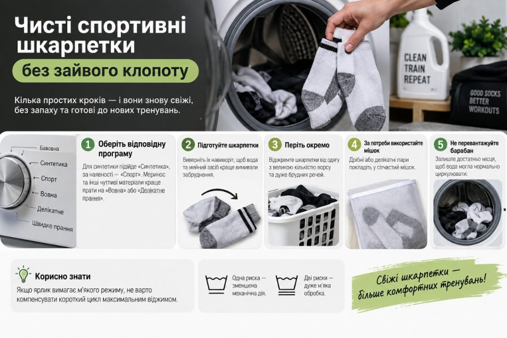 Як прати спортивні шкарпетки в машинці: температура, режим і як прибрати запах