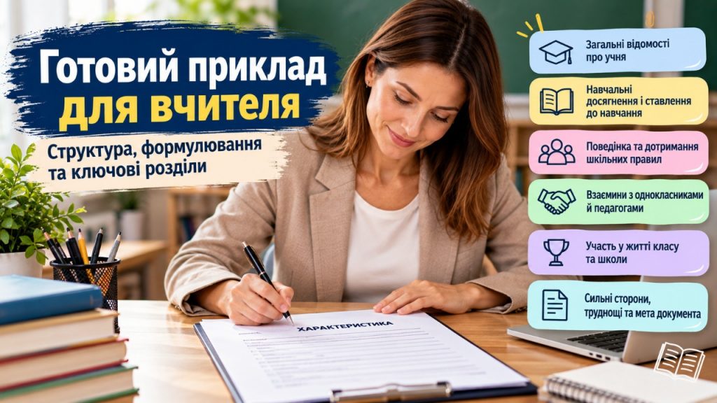 Характеристика на учня: зразок, структура та готовий шаблон для вчителя