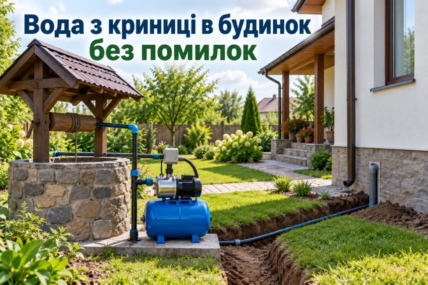 Як провести воду з криниці до будинку: насос, труби, схема підключення та утеплення