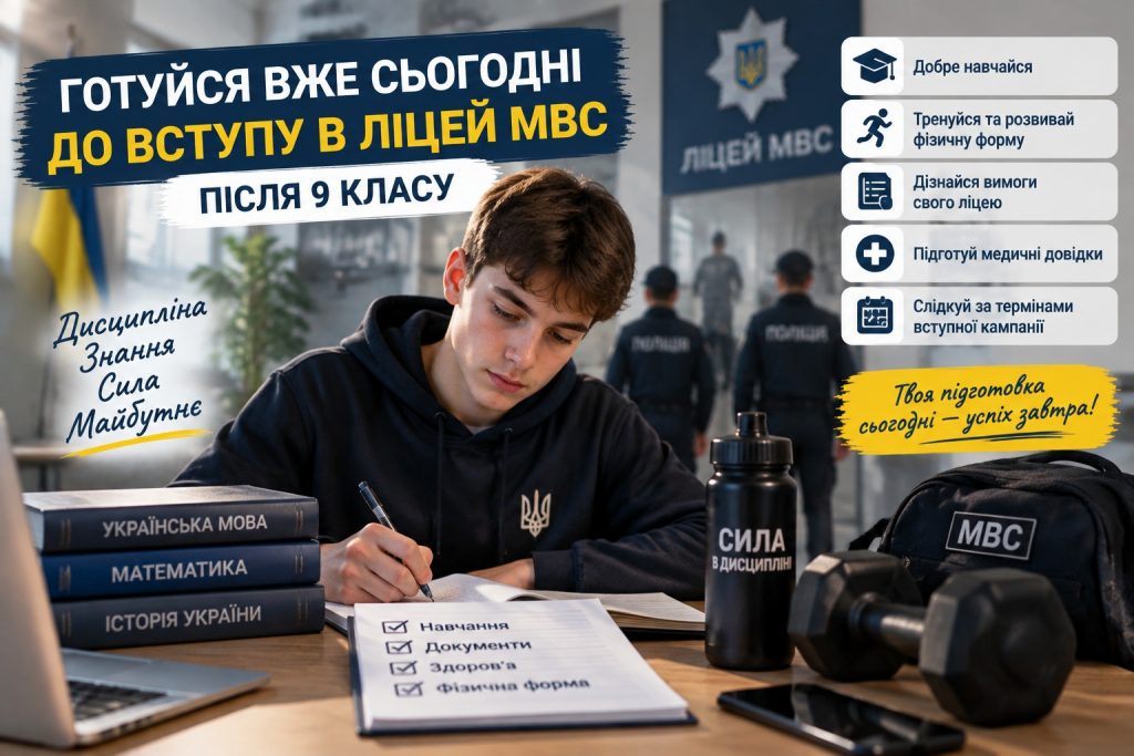 Що треба здавати на поліцейського після 9 класу: як вступити в ліцей МВС, які іспити та фізична підготовка потрібні
