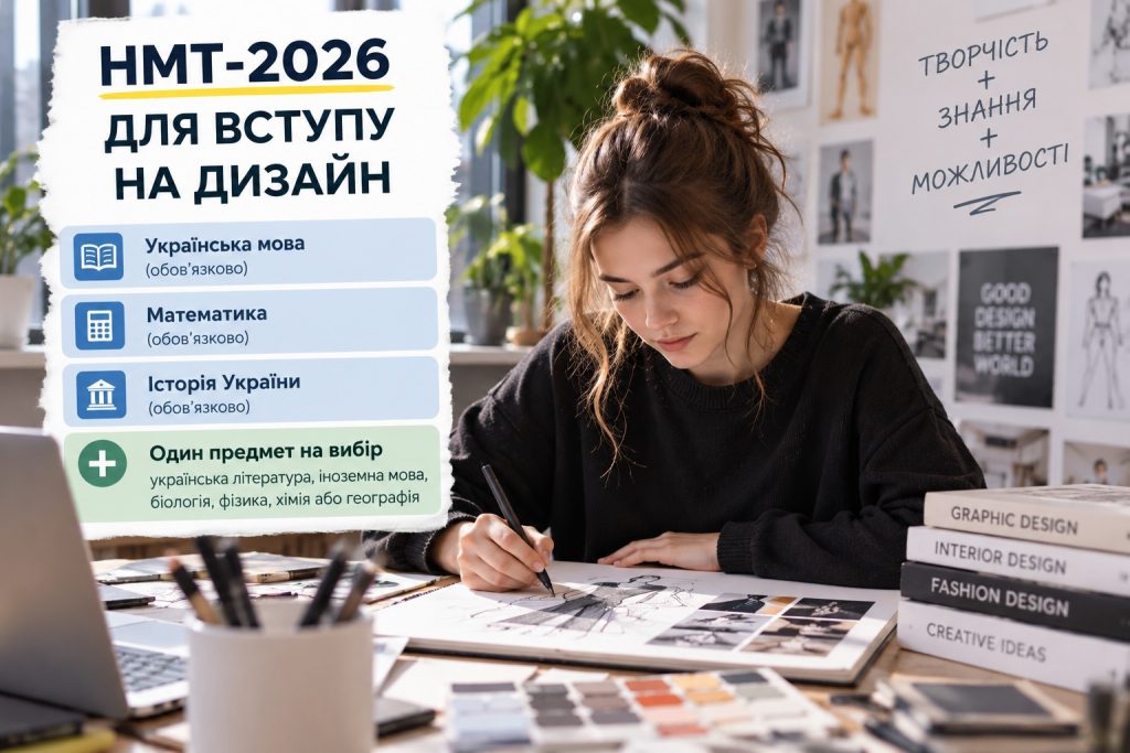 Що треба здавати на дизайнера у 2026 році: НМТ, творчий конкурс, спеціальність B2 і куди вступати