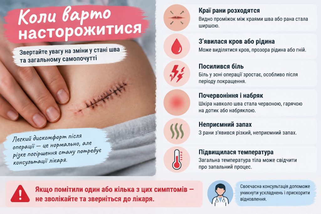 Як зрозуміти, що розійшлися шви після операції: симптоми, причини та коли терміново до лікаря