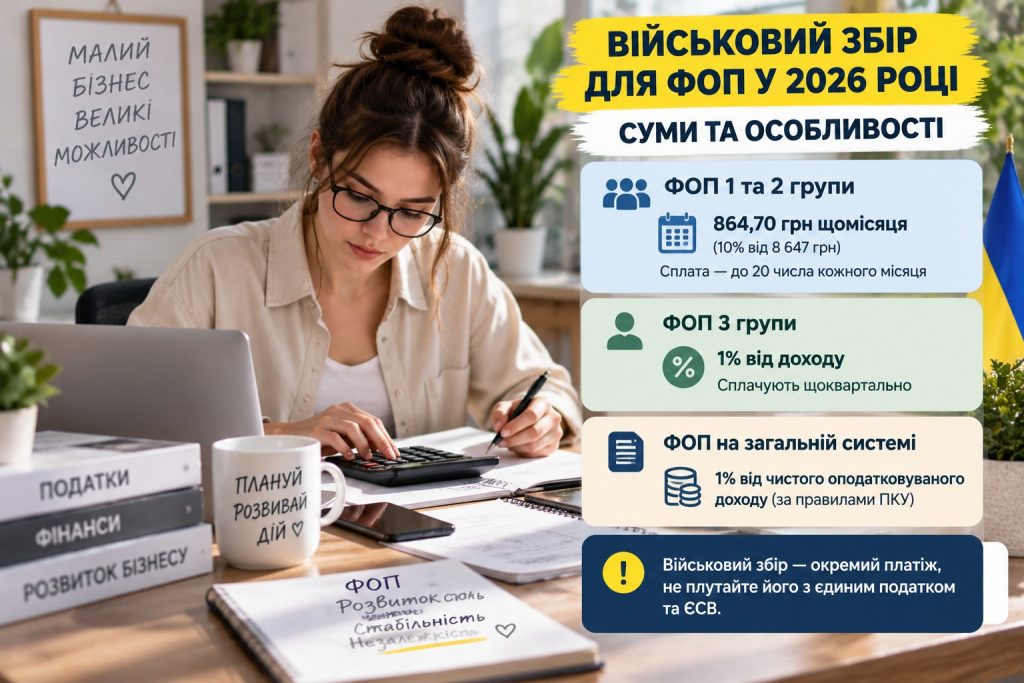 Військовий збір в Україні 2026: скільки утримують із зарплати та скільки платять ФОП