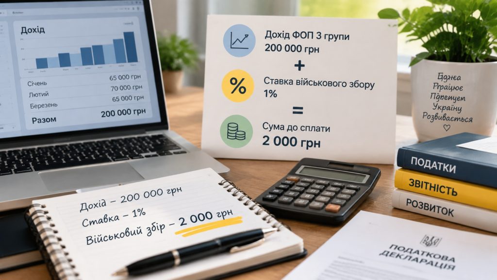 Військовий збір для ФОП 2 і 3 групи у 2026 році: ставка, терміни сплати та штрафи