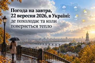 Погода на завтра, 22 вересня 2026, в Україні: прогноз синоптиків та коли очікувати потепління