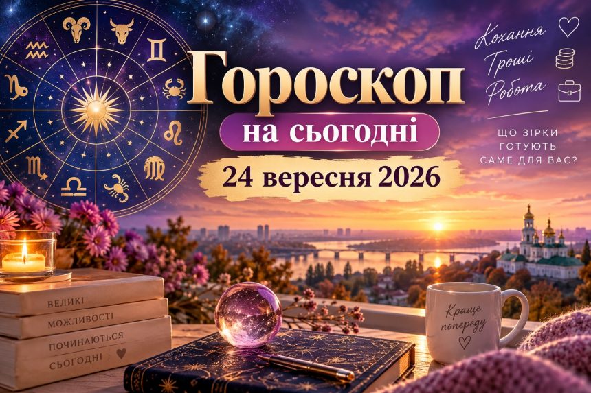 Гороскоп на сьогодні, 24 вересня 2026, для всіх знаків Зодіаку: кохання, гроші та робота