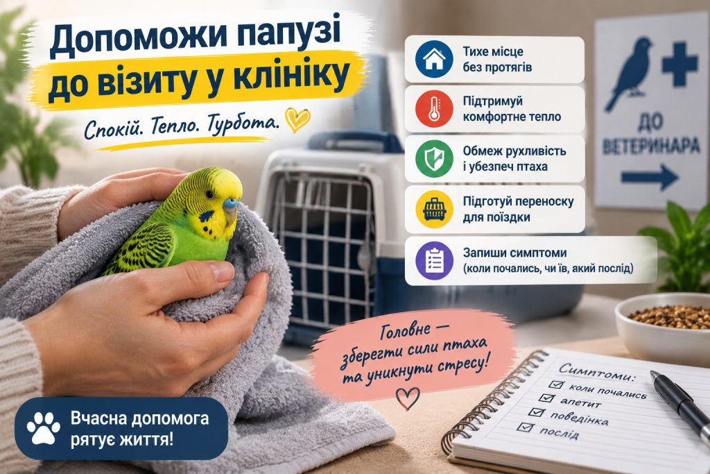 Як зрозуміти, що папуга помирає: ознаки критичного стану і перша допомога до ветеринара