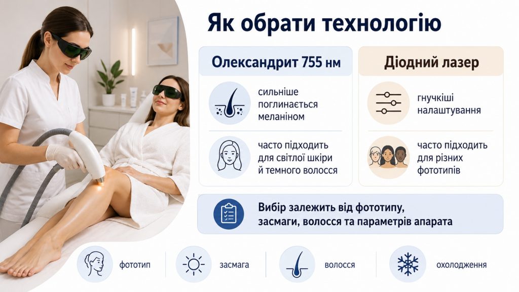 Як працює лазерна епіляція: олександритовий, діодний і неодимовий лазер — який краще