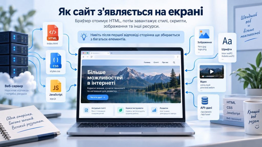 Як працює інтернет простими словами: пакети, IP, DNS і шлях запиту до сервера