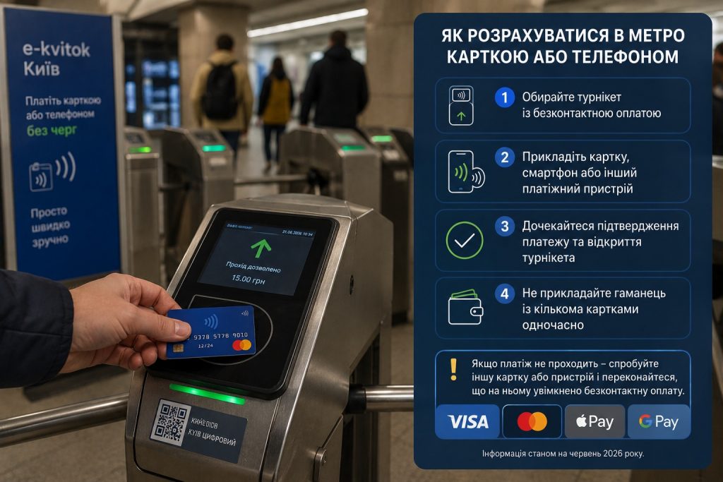 Метро Києва 2026: тарифи, графік роботи, оплата карткою та QR