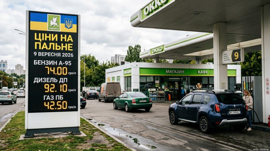 Ціни на бензин, дизель і газ в Україні 9 вересня 2026 року: скільки коштує пальне сьогодні