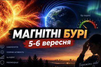 Магнітні бурі 5–6 вересня 2026 року: яким буде K-індекс та чи вплине сонячна активність на самопочуття