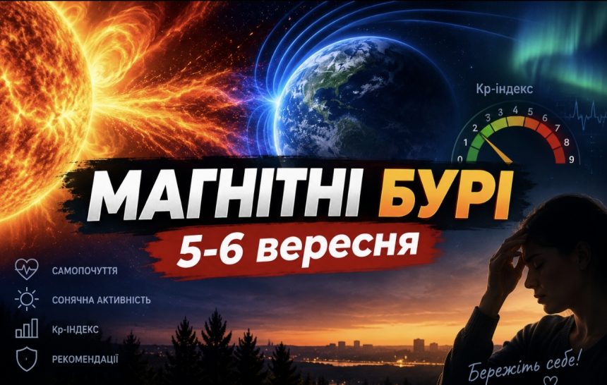Магнітні бурі 5–6 вересня 2026 року: яким буде K-індекс та чи вплине сонячна активність на самопочуття