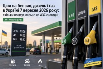 Ціни на бензин, дизель і газ в Україні 7 вересня 2026 року: скільки коштує пальне на АЗС сьогодні