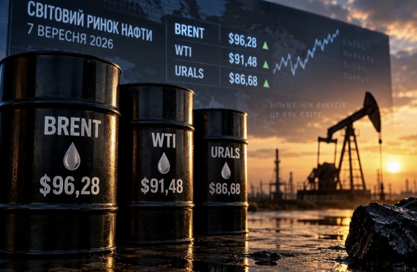 Ціна нафти 7 вересня 2026 року: скільки коштують Brent, WTI та Urals сьогодні