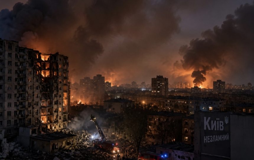 Атака дронів і ракет РФ по Києву: понад 16 локацій пошкоджено, рятувальники ліквідовують наслідки