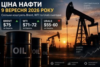 Ціна нафти 9 вересня 2026 року: скільки коштують Brent, WTI та Urals сьогодні