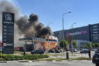 У Києві показали відео атаки «Шахеда» на АЗС біля Respublika Park