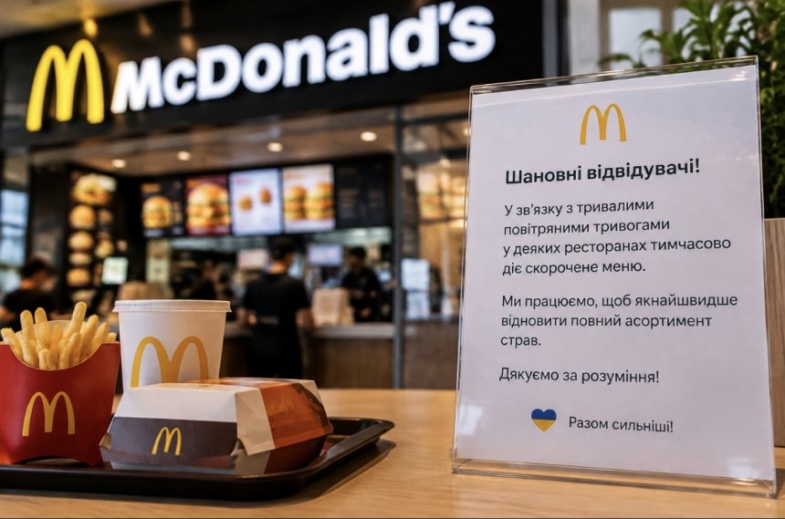 McDonald’s в Україні тимчасово скоротив меню через тривалі повітряні тривоги — які страви можуть бути недоступні