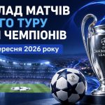 Ліга чемпіонів 10 вересня 2026: розклад матчів, час початку та де дивитися
