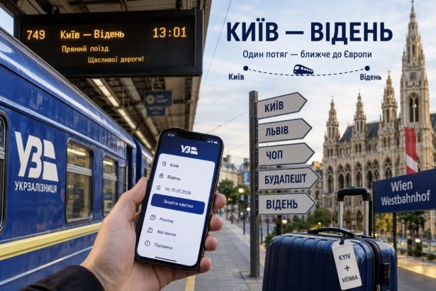 Як їде потяг Київ — Відень №749 у 2026 році: розклад, маршрут, квитки, ціна та де купити квиток у застосунку УЗ