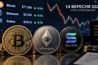 Курс криптовалют на 14 вересня 2026: скільки коштують Bitcoin, Ethereum і Solana