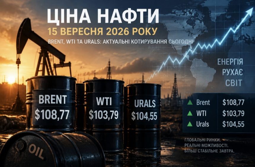 Ціна нафти 15 вересня 2026 року: скільки коштують Brent, WTI та Urals сьогодні