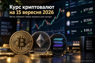 Курс криптовалют на 15 вересня 2026: скільки коштують Bitcoin, Ethereum і Solana сьогодні