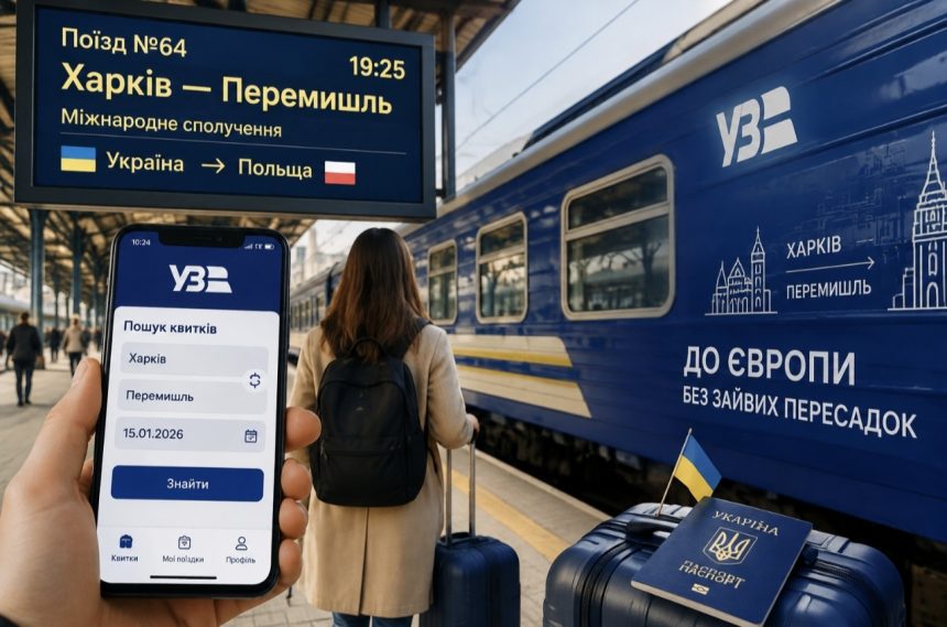 Як їде потяг №64 Харків — Перемишль у 2026 році: розклад, маршрут, квитки, ціна та де купити квиток у застосунку УЗ