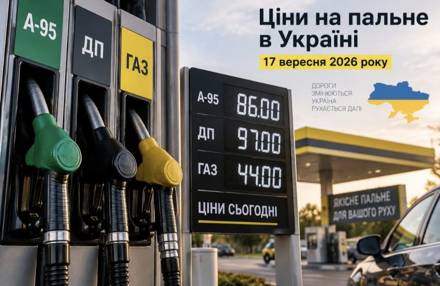 Ціни на бензин, дизель і газ в Україні 17 вересня 2026 року: скільки коштує пальне сьогодні
