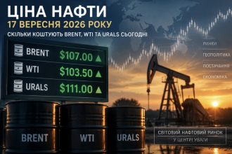 Ціна нафти 17 вересня 2026 року: скільки коштують Brent, WTI та Urals сьогодні