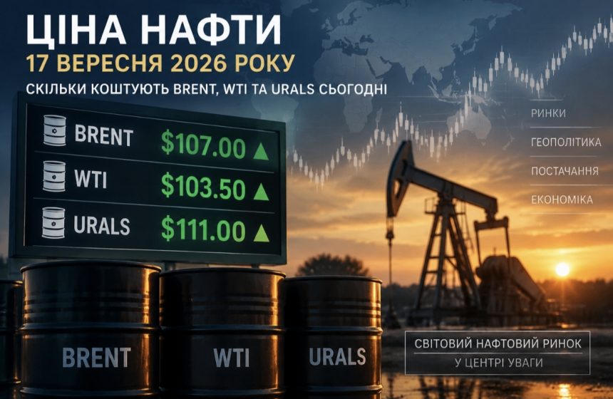 Ціна нафти 17 вересня 2026 року: скільки коштують Brent, WTI та Urals сьогодні