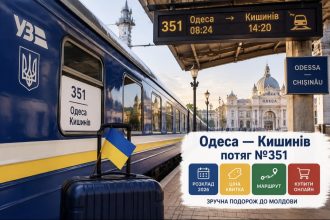Одеса — Кишинів потяг №351: розклад 2026, ціна квитка, маршрут та як доїхати до Молдови